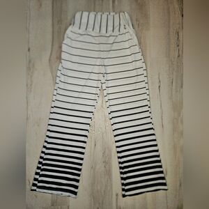Amazon Black White Striped Wide Leg Soft Palazzo Pants Medium Lounge  Pockets